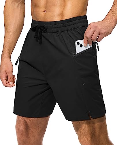 Danfiki Sporthose Herren Kurz Sports Shorts Schnell Trocknend Kurze Hose mit Reißverschlusstasch Trainingshose Jogginghose von Danfiki