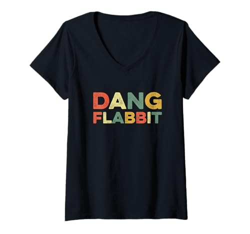 Damen Dang Flabbit Lustiges Slang Wort beliebte Kultur Trending Meme T-Shirt mit V-Ausschnitt von Dang Flabbit Funny Meme Urban Slang Pop Culture