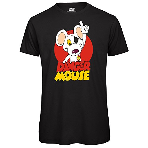 Danger Mouse® Character Herren T-Shirt (Schwarz, XL), Schwarz , XL von Danger Mouse