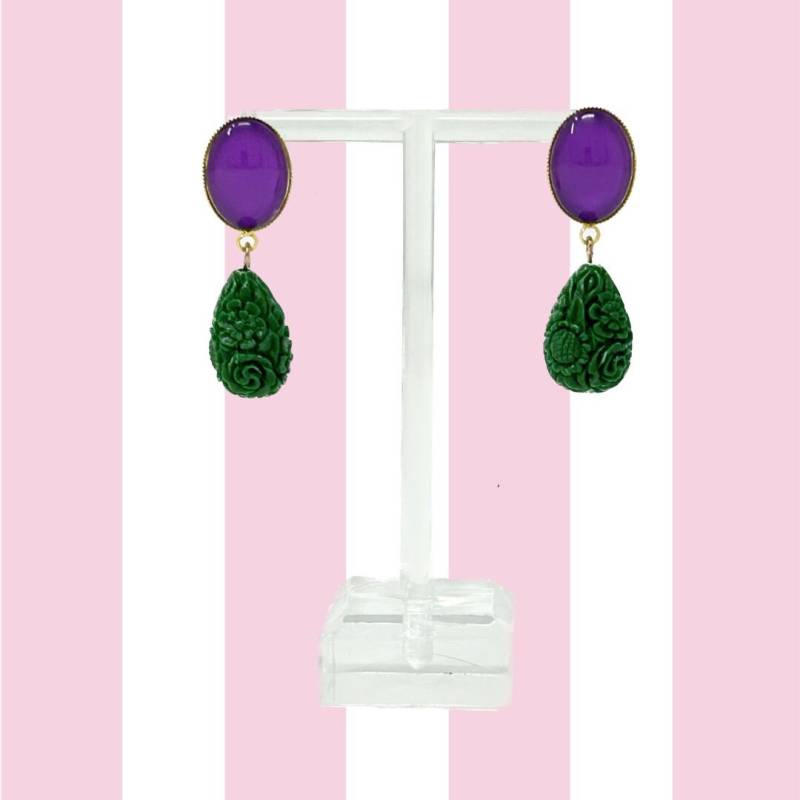 Ohrringe Drop Carved Small Bunt von DangleDropandCo