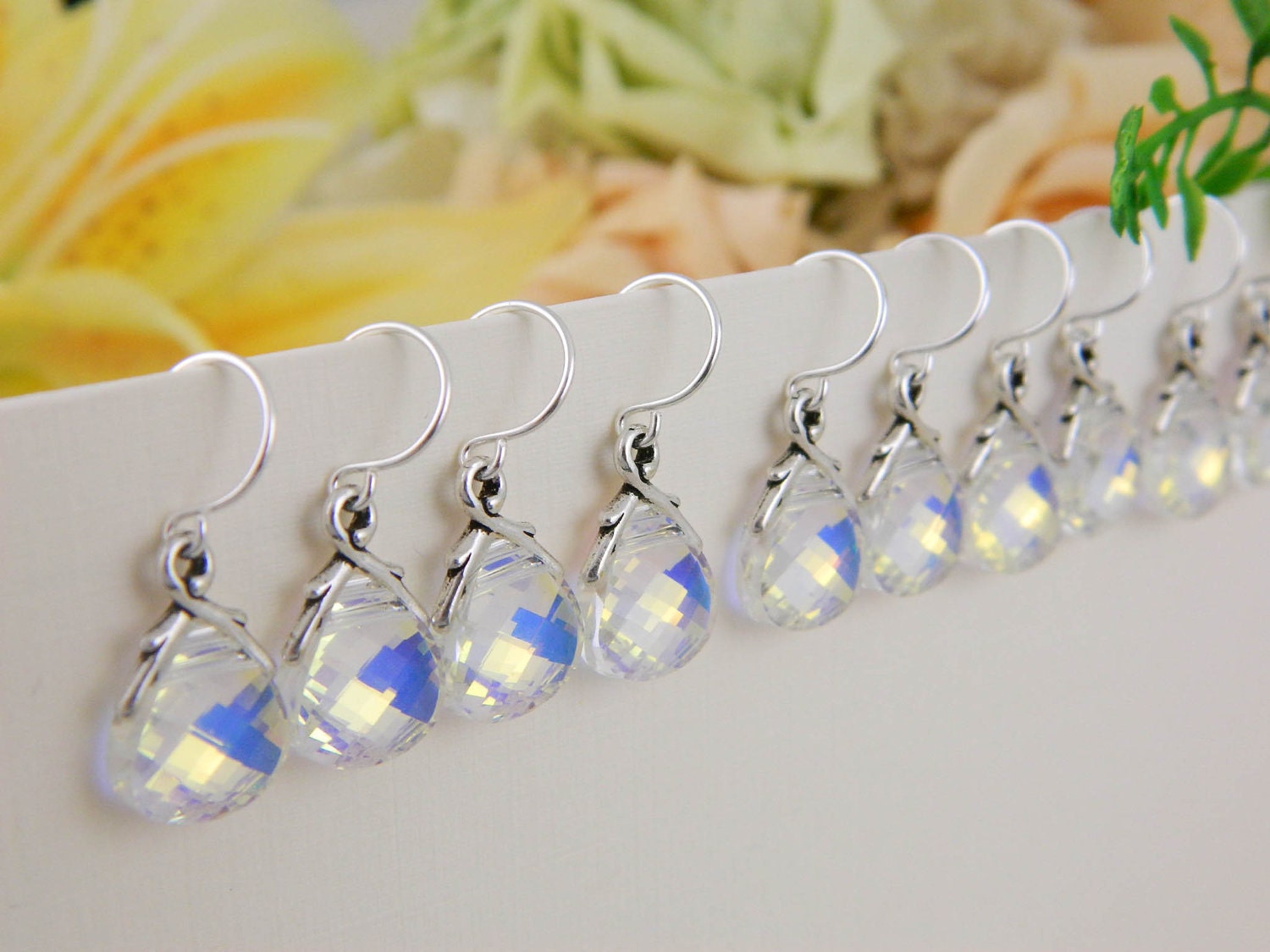 Swarovski Kristall Ohrringe, Brautjungfer Geschenk Set Sechs, Brautjungfern Geschenke, Baumeln Hochzeit Schmuck, Schmuck Swarovski Kristall Ohrringe, Brautjungfer Geschenk Set Sechs, Brautjungfern Geschenke, Baumeln Hochzeit Schmuck, Schmuck von DanglingJewelry