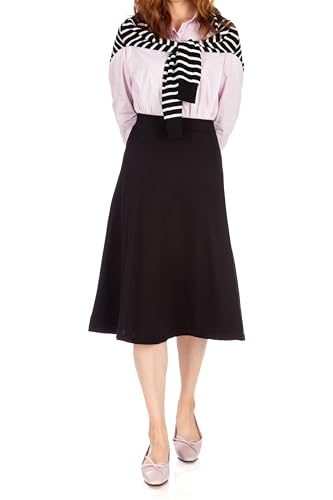 Dani's Choice Everyday Skaterrock mit hoher Taille, A-Linie, ausgestellter Skater - schwarz - Groß von Dani's Choice