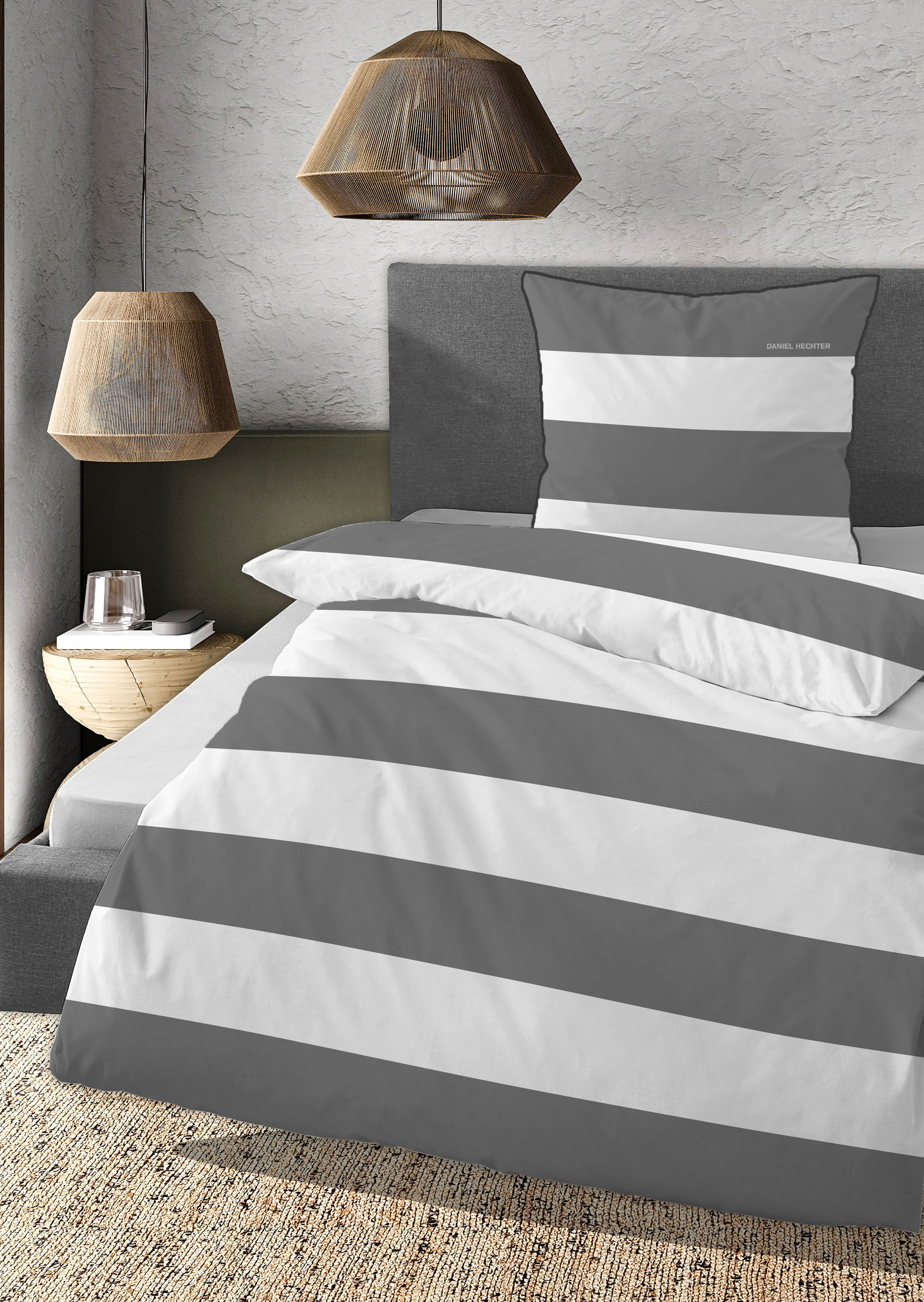 Daniel Hechter Bettwäsche "0041301" 2 Stk. tlg. hautsympathisch, Reißverschluss, ganzjährig nutzbar, LOGO + Paspel von Daniel Hechter