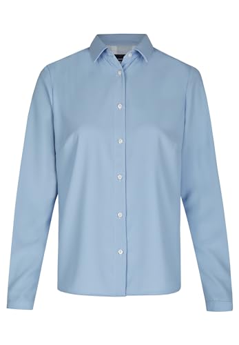 Daniel Hechter Damen Crêpe Bluse Langarm Essentials Modern Fit Hellblau Modell 63230 Corporate Fashion Größe 50 von Daniel Hechter
