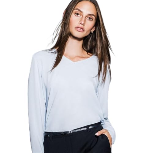 Daniel Hechter Damen Crêpe Shirt Langarm Essentials Modern Fit Weiss Modell 63290 Corporate Fashion Größe 40 von Daniel Hechter