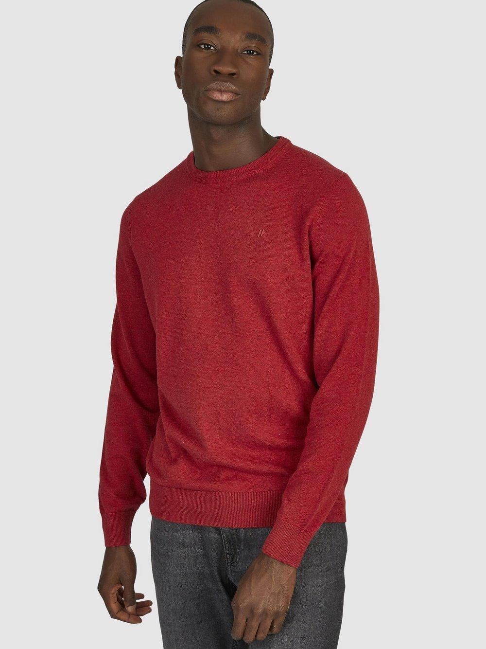 Daniel Hechter Pullover Herren Baumwolle Rundhals, rot von Daniel Hechter