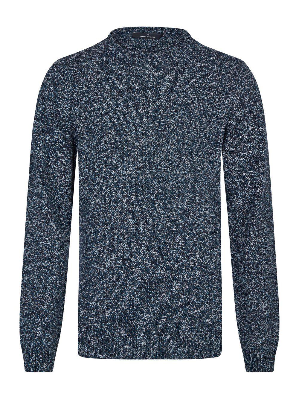 Daniel Hechter Pullover Herren Rundhals meliert, blau von Daniel Hechter