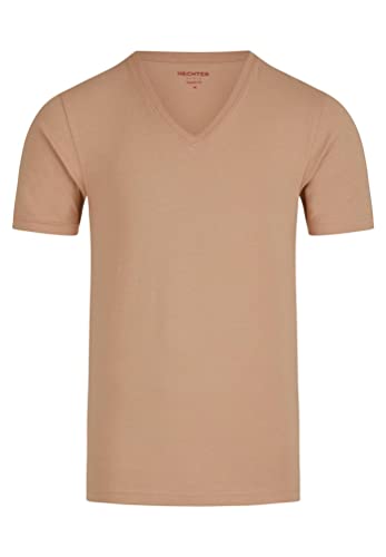 Daniel Hechter - Shape Fit - Doppelpack Herren Kurzarm T-Shirt V-Neck/V-Ausschnitt (100925 76060), Größe:M, Farbe:Camel (430) von Daniel Hechter