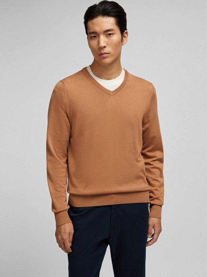 Daniel Hechter Strickpullover Herren V-Ausschnitt, camel von Daniel Hechter