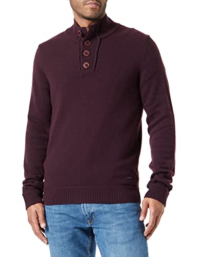 HECHTER PARIS Herren Knit Troyer Pullover, BlackBerry, L von Daniel Hechter