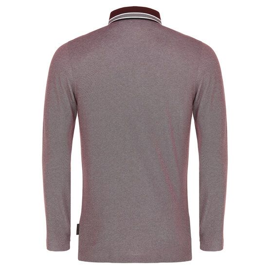 Daniel Springs 2-Tone Pique Thermo Langarm Polo dunkelrot von Daniel Springs