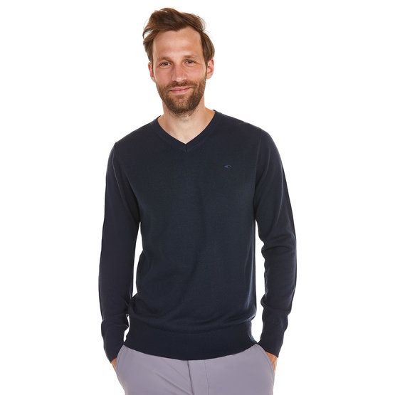 Daniel Springs Basic Strick V Pullover navy von Daniel Springs