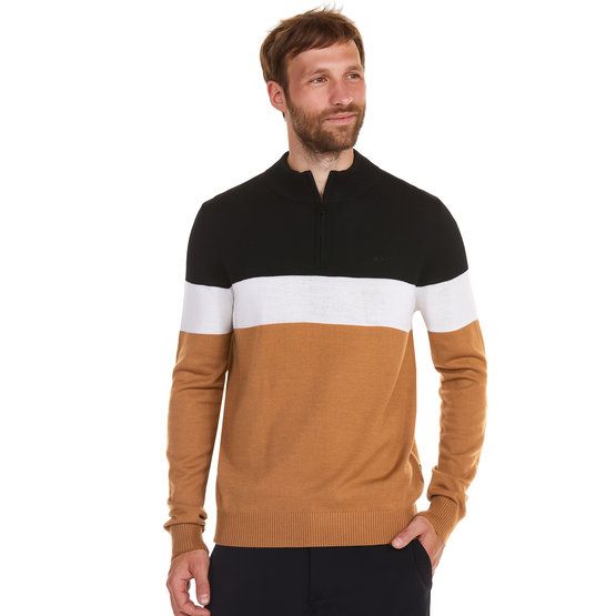 Daniel Springs Colourblock Strick Troyer camel von Daniel Springs