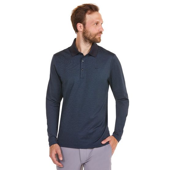 Daniel Springs Melange Thermo Polo Langarm navy von Daniel Springs