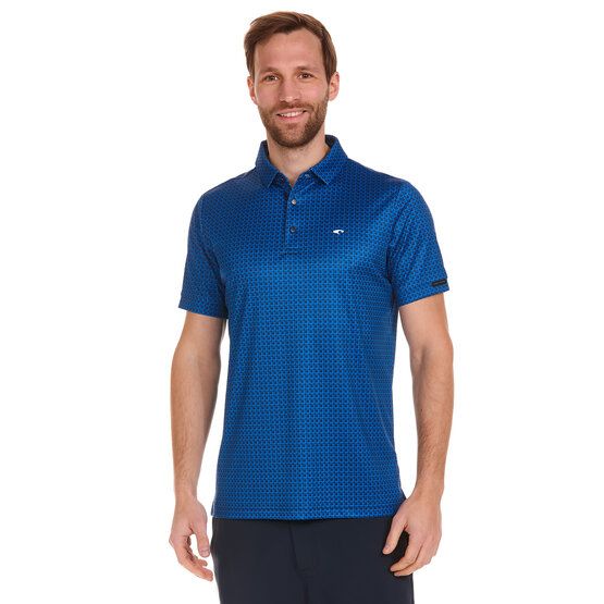 Daniel Springs Minimal Druck Funktions Halbarm Polo blau von Daniel Springs