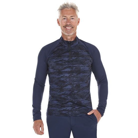 Daniel Springs Zip-Shirt printed Thermo Unterzieher navy von Daniel Springs