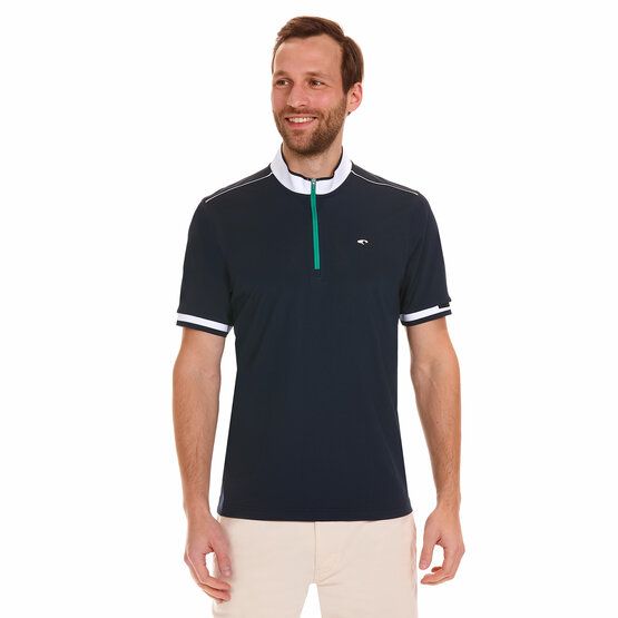 Daniel Springs Zip-Stehkragen Halbarm Polo navy von Daniel Springs