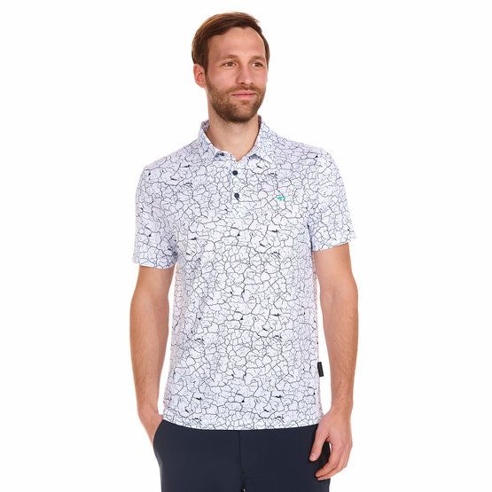 Daniel Springs print polo Halbarm Polo weiß von Daniel Springs