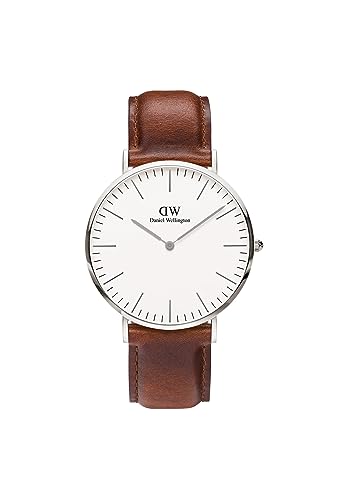 Daniel Wellington Herren-Uhren Analog Quarz One Size, Braun, Silber 32002443 von Daniel Wellington