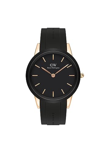 Daniel Wellington Iconic 44mm Uhr Herren, DW Klassisch Rubber Roségold Herren Uhr von Daniel Wellington