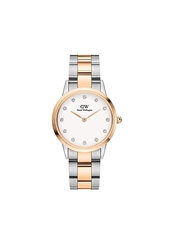 Daniel Wellington Iconic Link Lumine Uhr Damen, 32mm Edelstahl (316L) Roségold Damen Uhr von Daniel Wellington