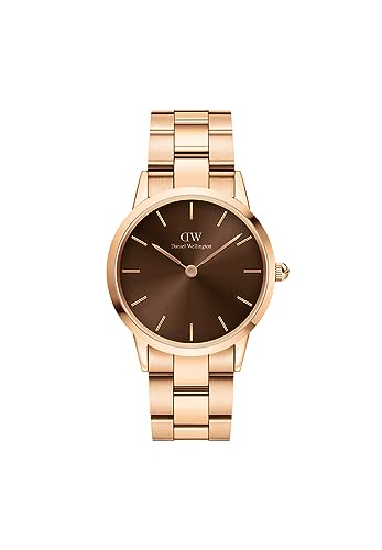 Daniel Wellington Iconic Link Amber Uhr Damen, 32mm Edelstahl (316L) Roségold Damen Uhr von Daniel Wellington