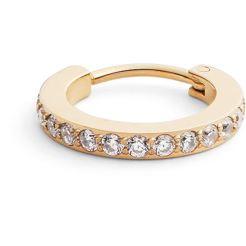 Mono-Ohrring für Damen von Daniel Wellington aus der Kollektion MICRO-EARRINGS - Einzelohrring aus Edelstahl in Gold mit Kristallen - Steckverschluss Die Referenz lautet: DW00400871 von Daniel Wellington