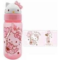 Sanrio Hello Kitty Straw Water Bottle 350ml 350ml von Daniel & Co.