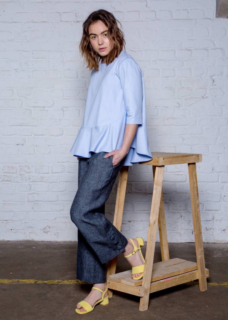 Blaues Bio-Baumwolle-Top Mara - Oversize-Bluse Blaues Bio-Baumwolle-Top Mara - Oversize-Bluse von DanielaSalazarShop