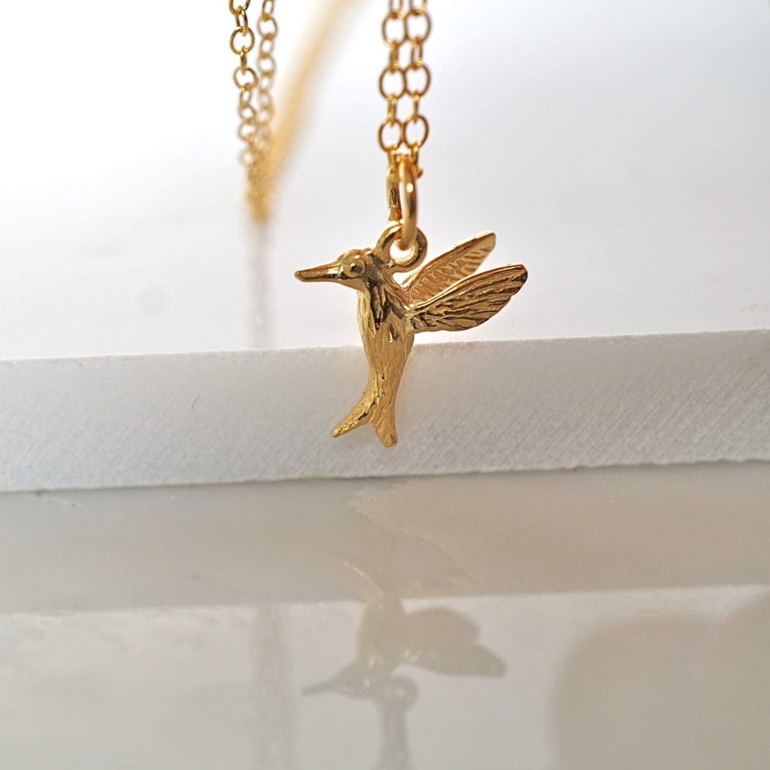 Kolibri-Halskette, Vergoldete Kolibri-Halskette Kolibri-Halskette, Vergoldete Kolibri-Halskette von DanielaSigurd