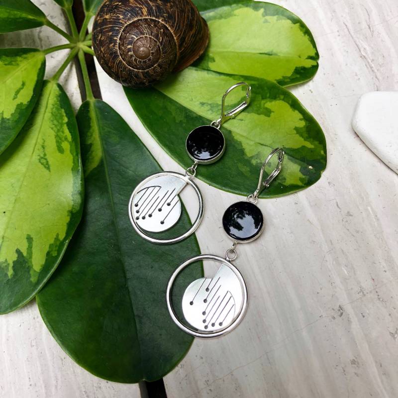 sterling Silber Und Onyx Denis Ohrringe von DaniellHudson