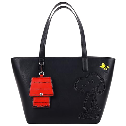 Danielle Nicole Unisex Tote Bag, Peanuts Snoopy with Doghouse Cardholder, Shoulder Handbag, Spacious Interior Tragetasche, Schwarz von Danielle Nicole