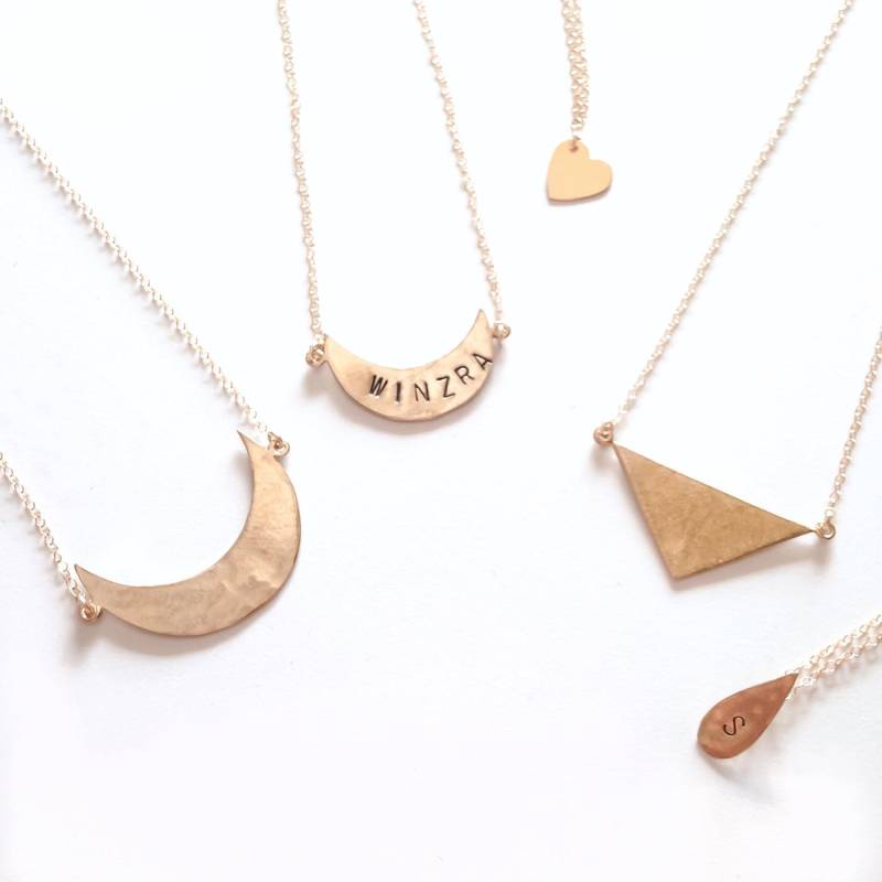 Handmade Custom Stamped Anhänger Halskette Messing, Silber Oder Vergoldet Handmade Custom Stamped Anhänger Halskette Messing, Silber Oder Vergoldet von DanielleHornyak