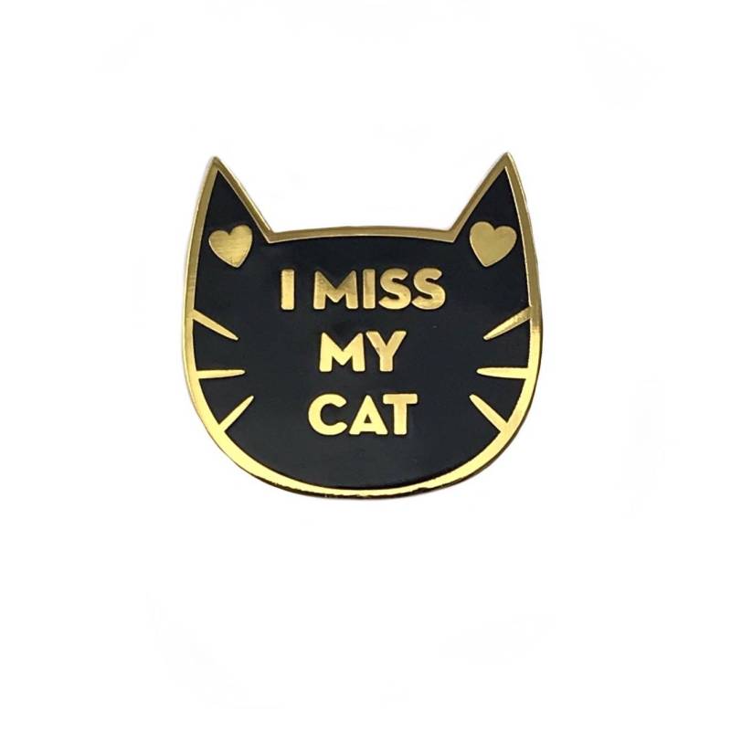 Katzen Pin - I Miss My Cat Emaille Schwarz Und Gold Anstecknadel Katzen Pin - I Miss My Cat Emaille Schwarz Und Gold Anstecknadel von DanielleVDesigns
