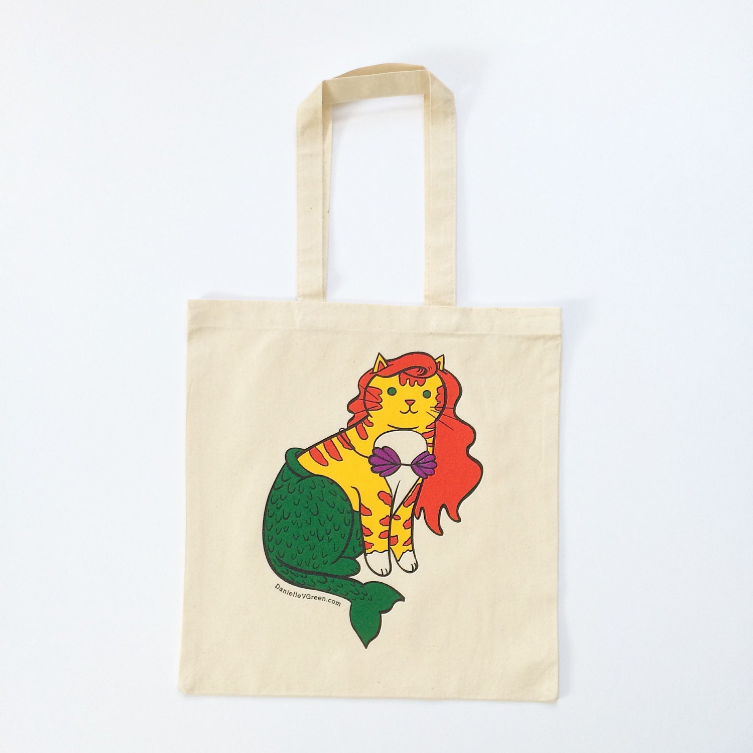 Meerjungfrau Katze Einkaufstasche-Katze Einkaufstasche - Tote Tasche Meerjungfrau Katze Einkaufstasche-Katze Einkaufstasche - Tote Tasche von DanielleVDesigns