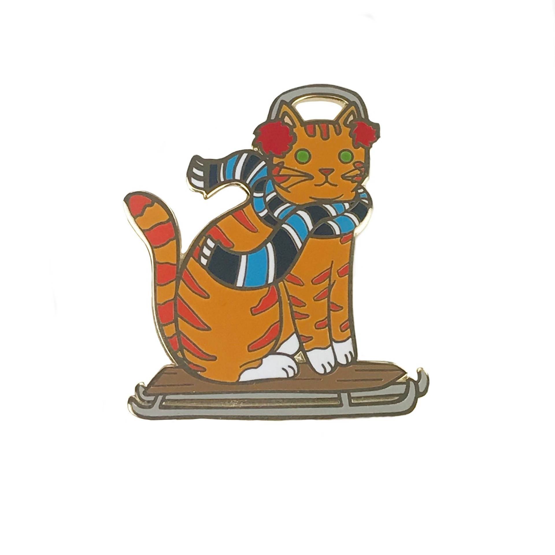 Schlitten Katze Emaille Pin - Urlaub Stift Winter Schlitten Katze Emaille Pin - Urlaub Stift Winter von DanielleVDesigns