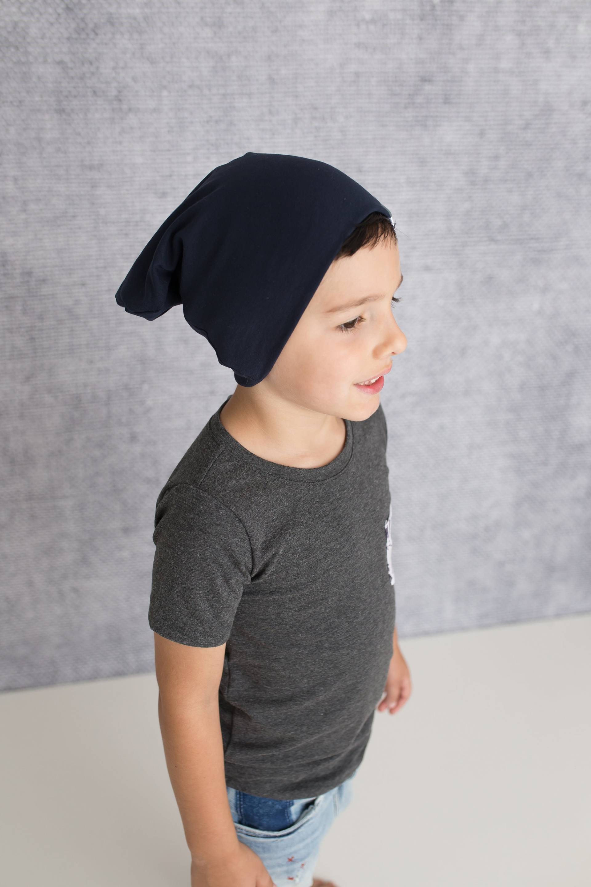 Marine Slouch Beanie/Baby Slouchy Mütze Hipster Hut Kleinkind - Navy Blau von DanielsThreadz