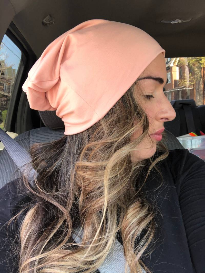 Rosa Beanie Mütze Für Mädchen/Hipster Mütze/Baby -Peachy Pink von DanielsThreadz