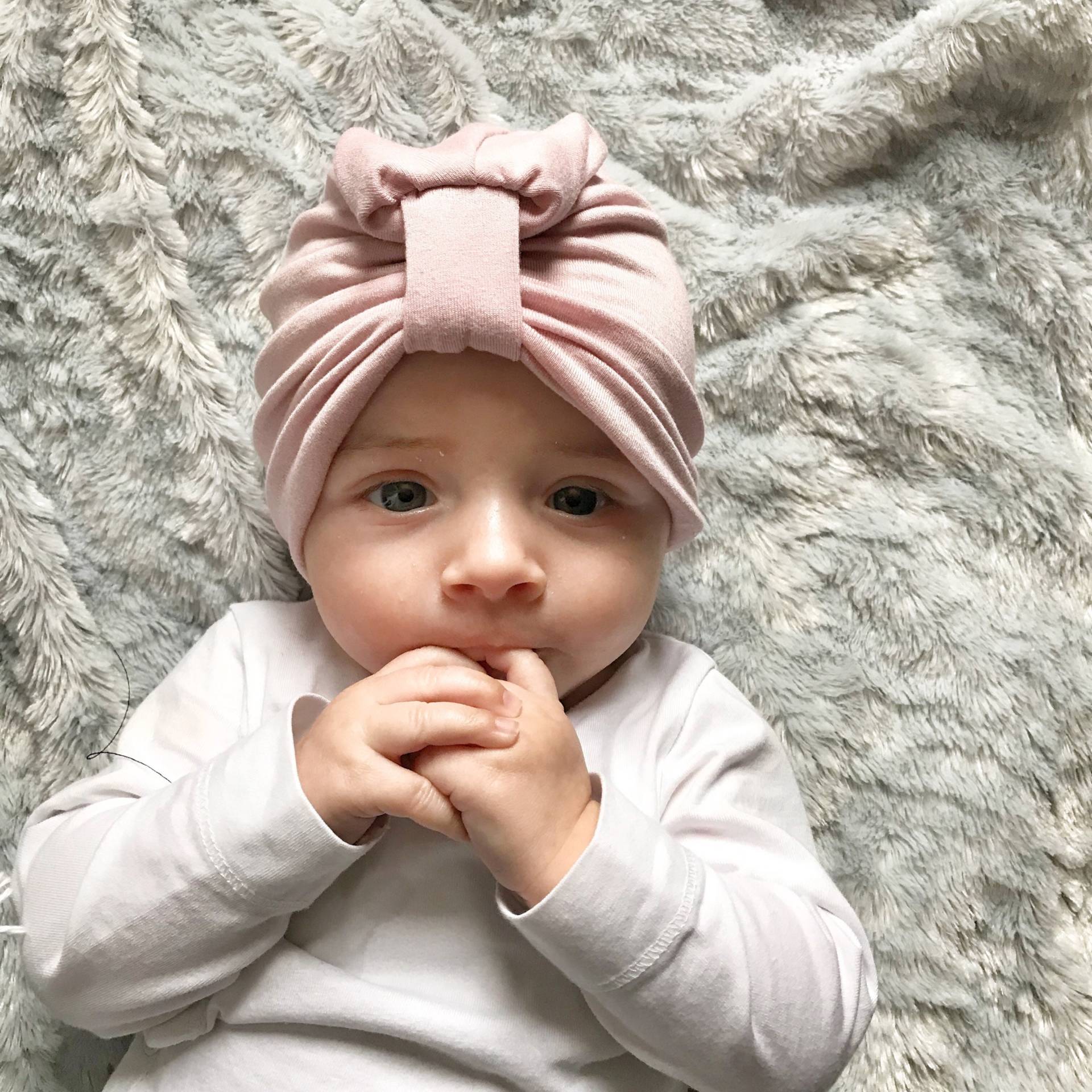 Säugling Turban /Baby/Baby Mädchen Hut Rosa Staubigen Moderne - Staubrosa von DanielsThreadz