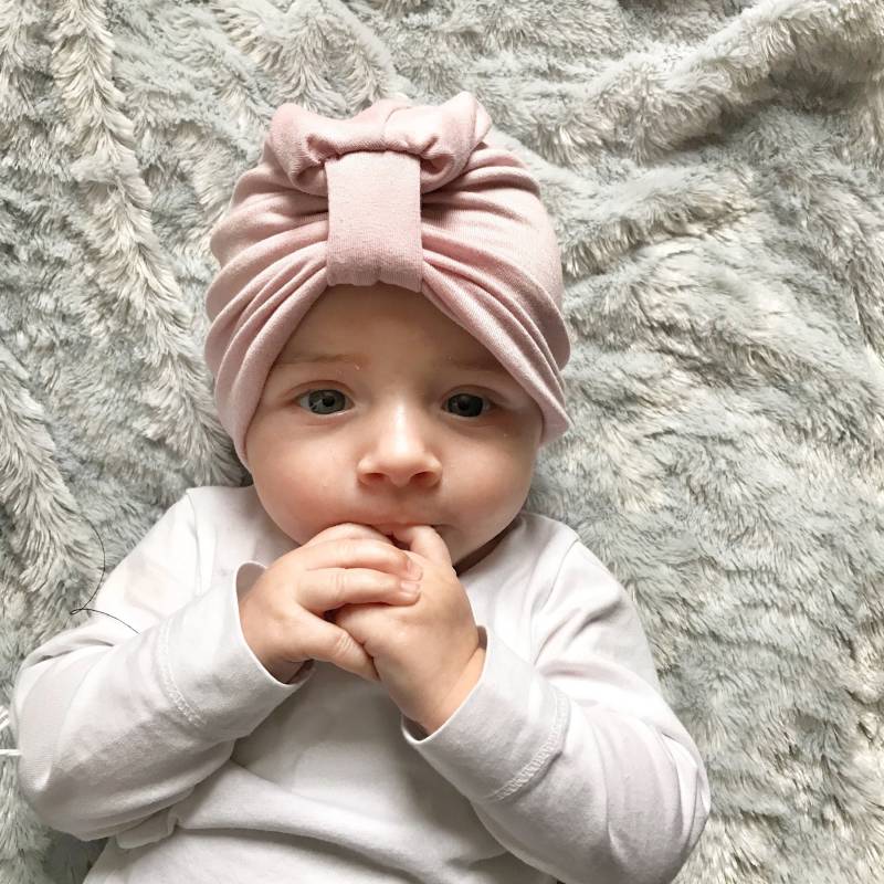 Säugling Turban /Baby/Baby Mädchen Hut Rosa Staubigen Moderne - Staubrosa von DanielsThreadz