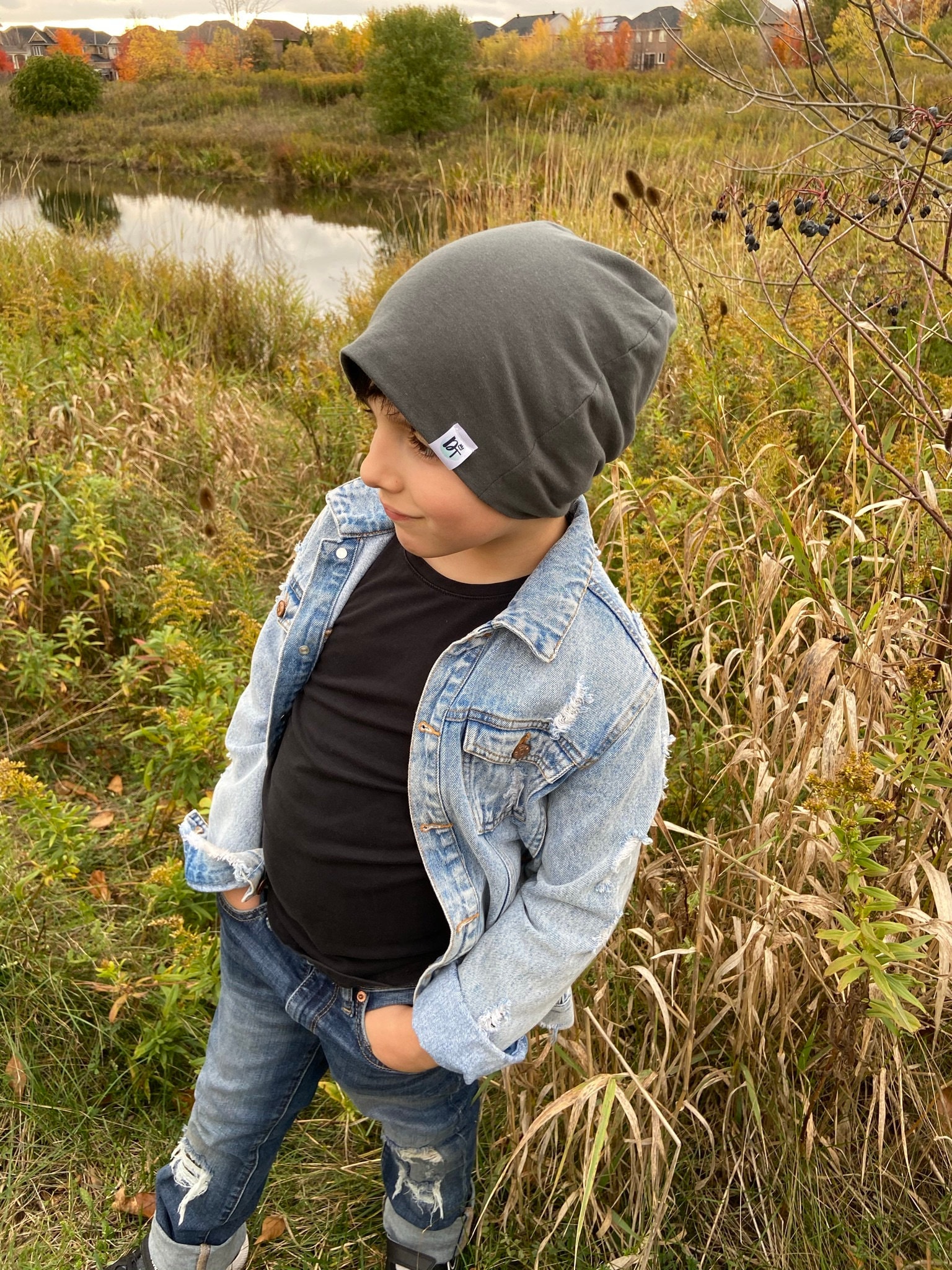 Slate Slouch Beanie/ Baby Slouchy Kleinkind Hipster Kinder Mütze von DanielsThreadz