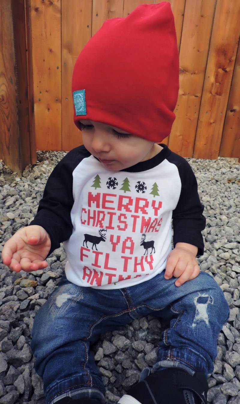 Slouch Beanie, Rote Slouchy Baby Kindermütze - Rot von DanielsThreadz