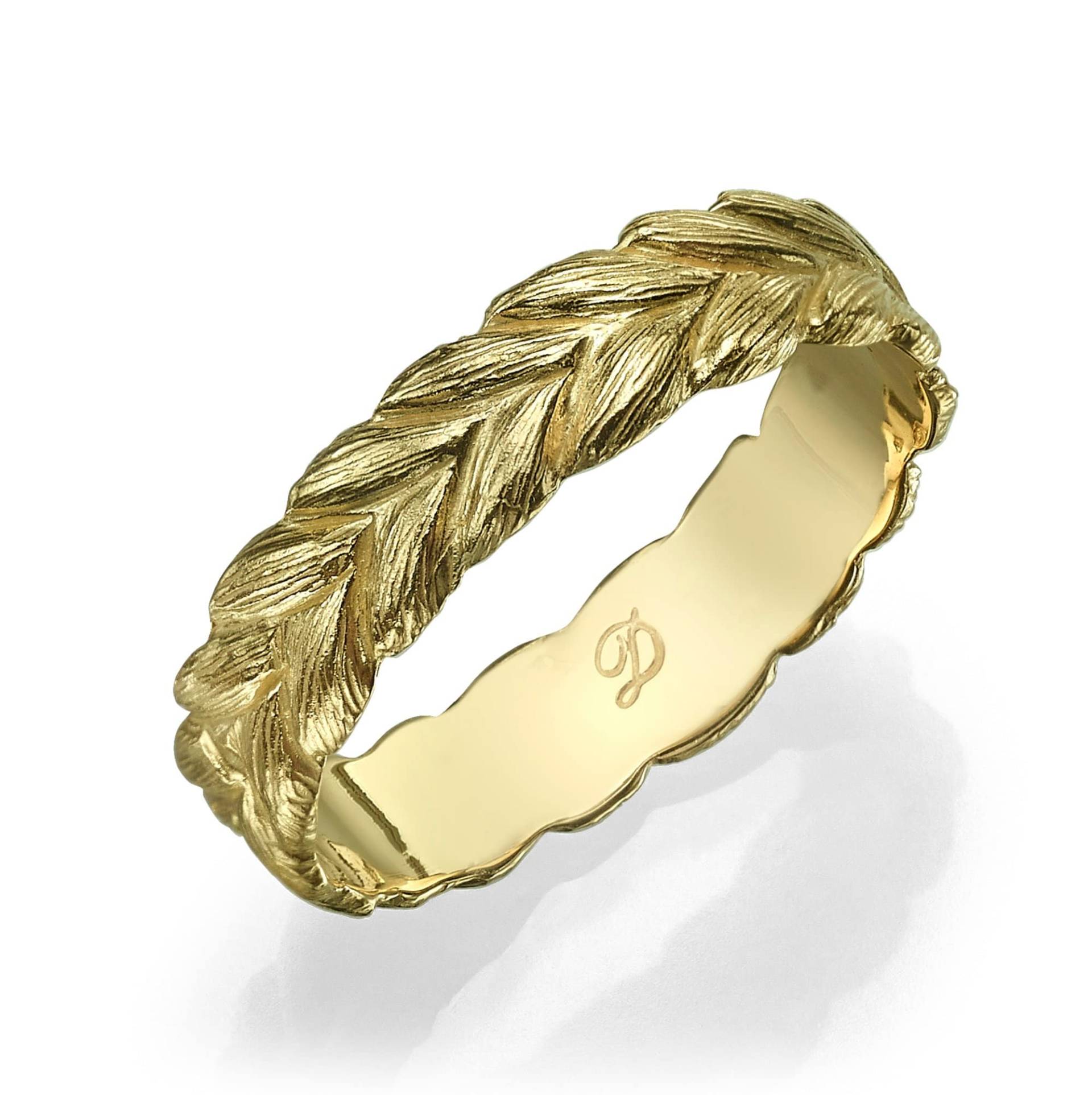 14K Gold Ehering Für Frauen, Geflochtener Ring, Gelbgold Twist Alternativer Ehering, Flechtring von DaninoDesigner