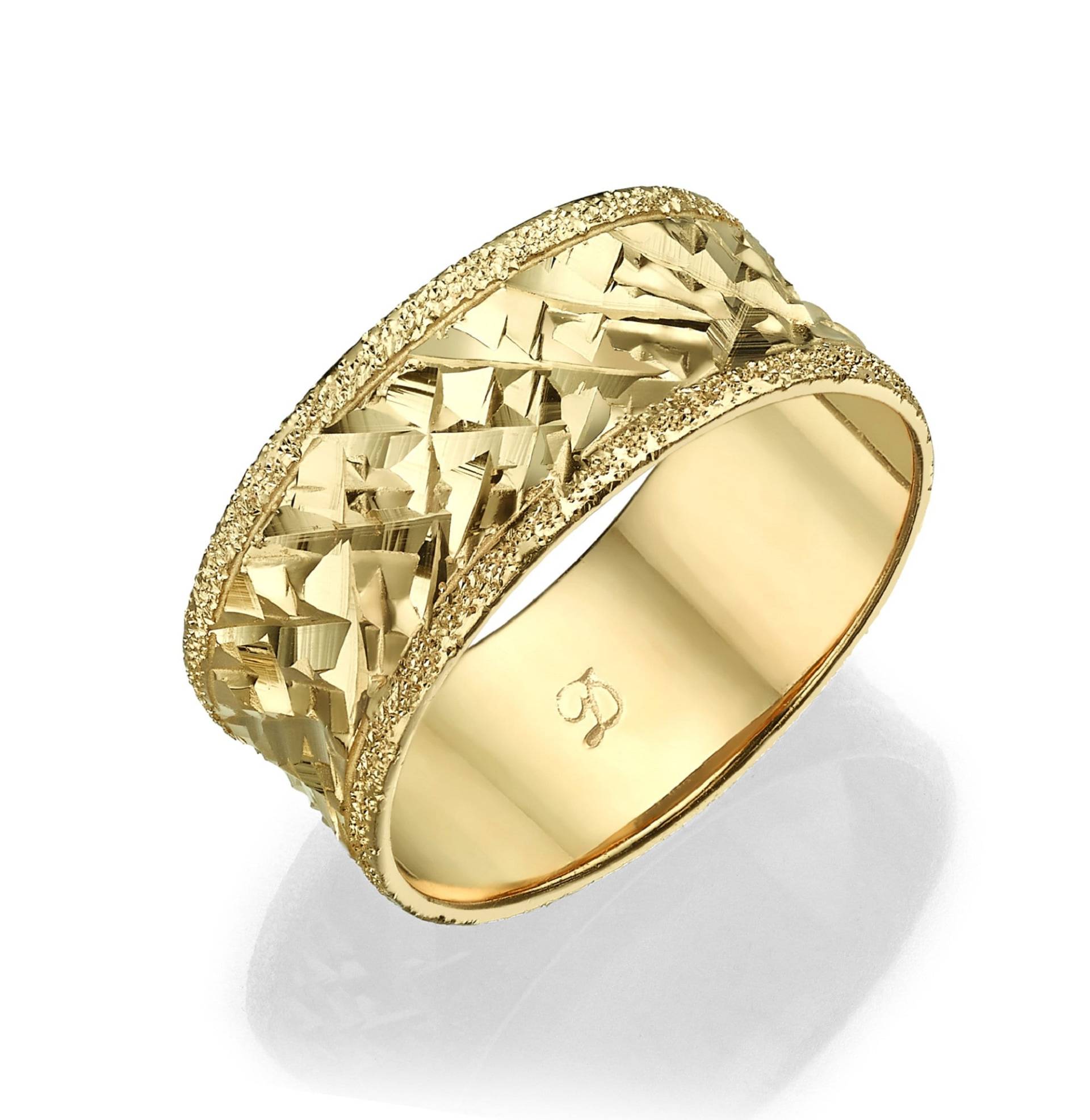 Breiter Goldring 14K Gold, Klobiger Goldring, Funkelnder Strukturiertes Band, Strukturierter Ring, Vintage-Stil Boho Ehering Breiter Goldring 14K Gold, Klobiger Goldring, Funkelnder Strukturiertes Band, Strukturierter Ring, Vintage-Stil Boho Ehering von DaninoDesigner