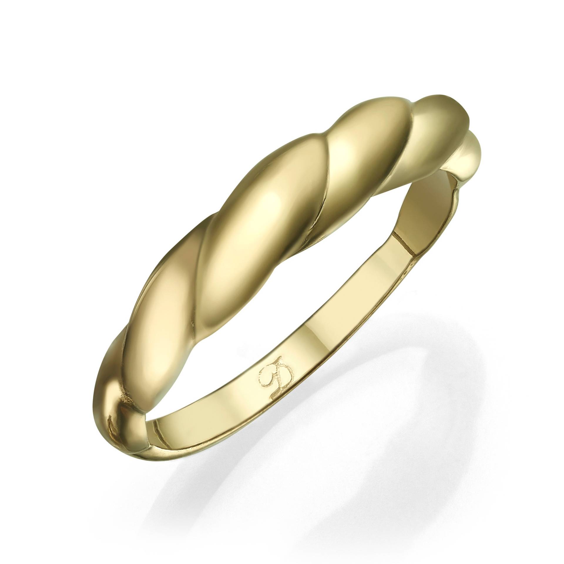 14K Solid Gold Twist Seil Ring, Geflochtener Zierlicher Ehering Für Frauen, Stapel Edler Schmuck, Infinity Band von DaninoDesigner