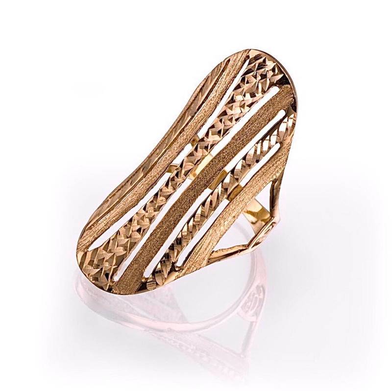 14K Solid Rose Gold Design Ring Satiniert Und Diamantschliff Fertig, Valentinstag Geschenk von DaninoDesigner