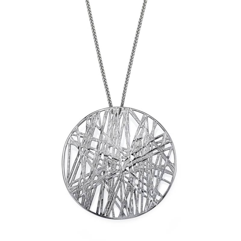 Einzigartige Weißgold Anhänger, 14K Gold Medaillon Große Pendent Halskette, Wire Wrap Halskette Für Frauen, Statement von DaninoDesigner