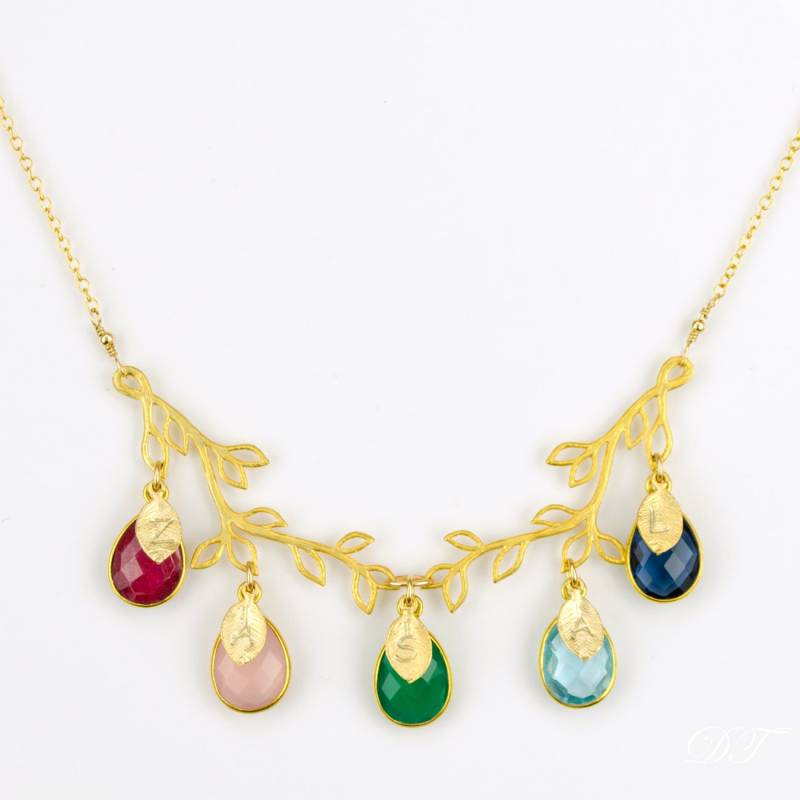 Mutter Halskette Mit Geburtssteinen Stammbaum Personalisierte Mütter Baum Des Lebens Geschenk Für Oma Familie Schmuck von DaniqueCollection