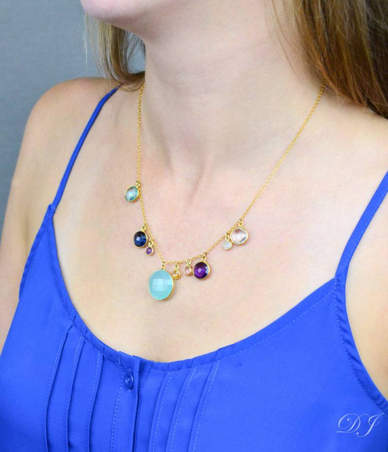 Oma Halskette Gold, Geschenk Geburtsstein Großmutter Schmuck Enkel von DaniqueCollection