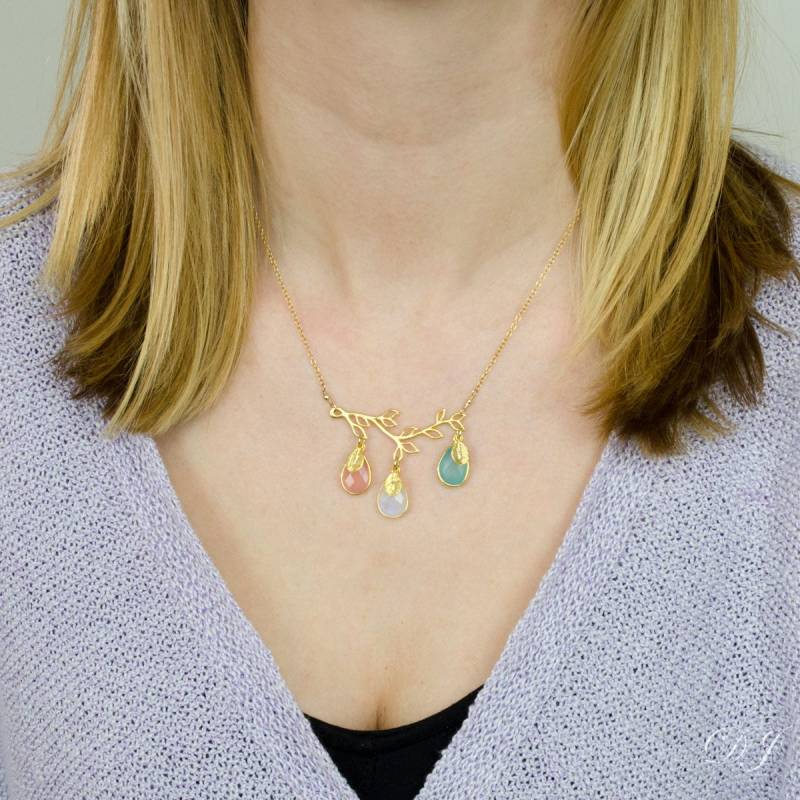 Personalisierte Mama-Halskette Mit Geburtsstein, Mutter-Halskette, Baum Des Lebens, Stammbaum-Halskette, Mutter-Geschenk Für Oma, Familienschmuck von DaniqueCollection